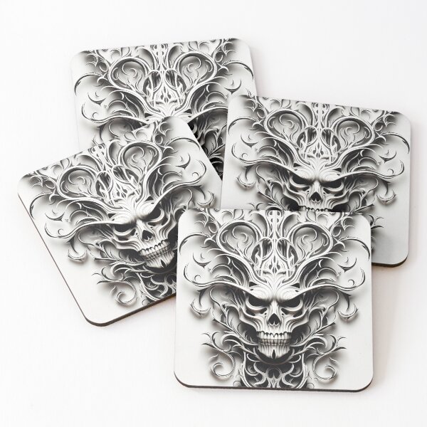 Item preview, Tribal Skull Illustration (Variation) designed and sold by OccultDreams.