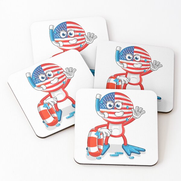 Item preview, american swimmer with buoy, swimmer us flag with buoy, swimmer with us flag decoration designed and sold by GreyStanzione1.