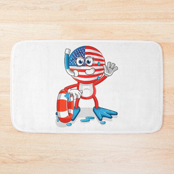 Item preview, american swimmer with buoy, swimmer us flag with buoy, swimmer with us flag decoration designed and sold by GreyStanzione1.