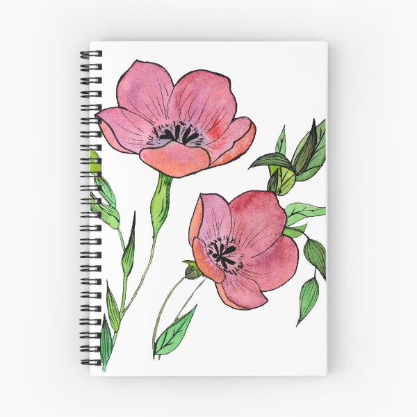 Item preview, Red linum flower watercolor on white background designed and sold by Kateryna Pavliuk.