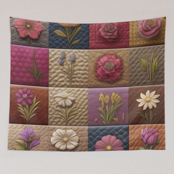 Item preview, Tweed floral Patchwork designed and sold by Roxburylane.