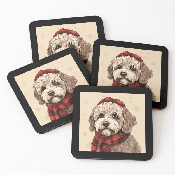 Item preview, Lagotto Romagnolo Christmas Plaid Watercolor designed and sold by rafaeltto.