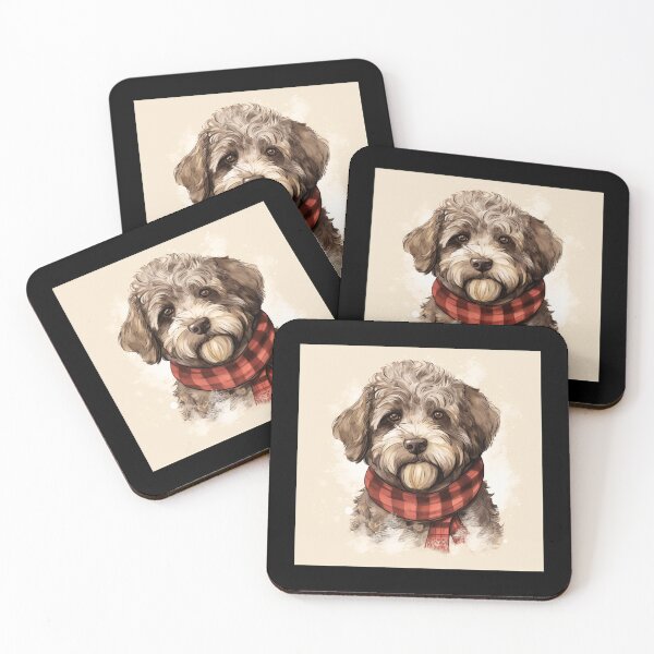 Item preview, Lagotto Romagnolo Christmas Plaid Watercolor designed and sold by rafaeltto.
