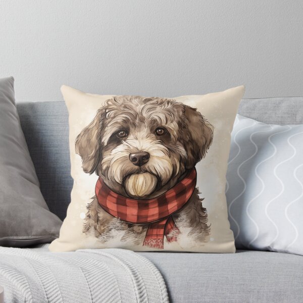 Item preview, Lagotto Romagnolo Christmas Plaid Watercolor designed and sold by rafaeltto.