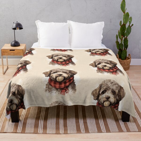 Item preview, Lagotto Romagnolo Christmas Plaid Watercolor designed and sold by rafaeltto.