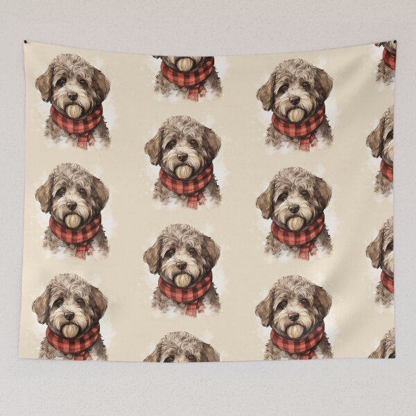 Item preview, Lagotto Romagnolo Christmas Plaid Watercolor designed and sold by rafaeltto.