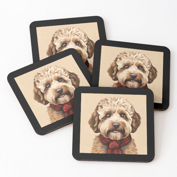 Item preview, Lagotto Romagnolo Christmas Plaid Watercolor designed and sold by rafaeltto.