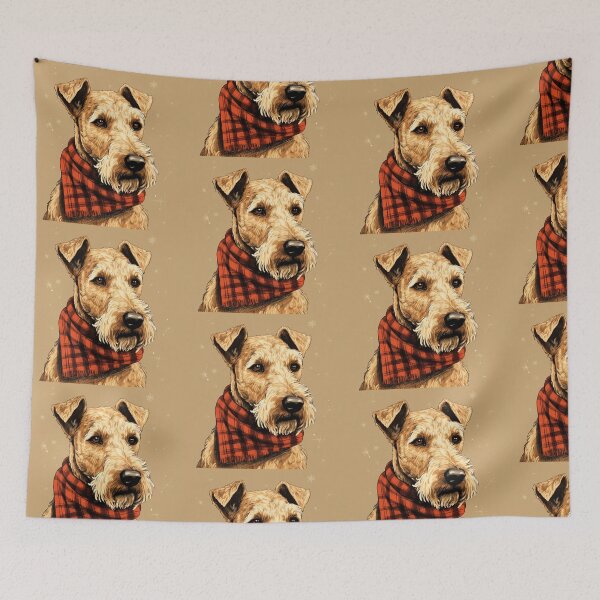 Item preview, Lakeland Terrier Christmas Plaid Watercolor designed and sold by rafaeltto.