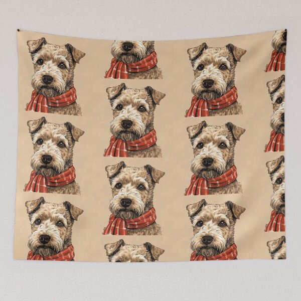 Item preview, Lakeland Terrier Christmas Plaid Watercolor designed and sold by rafaeltto.