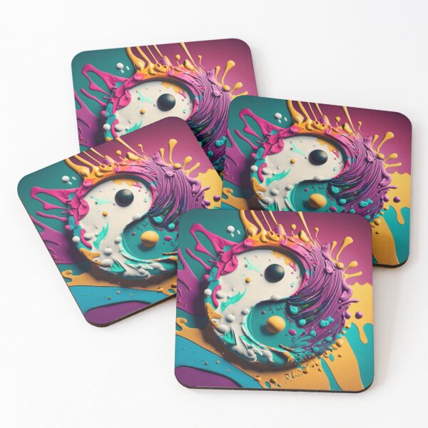 Item preview, Abstract YinYang Symbol Colorful PaintSplash Art designed and sold by Lisa Pearlman.