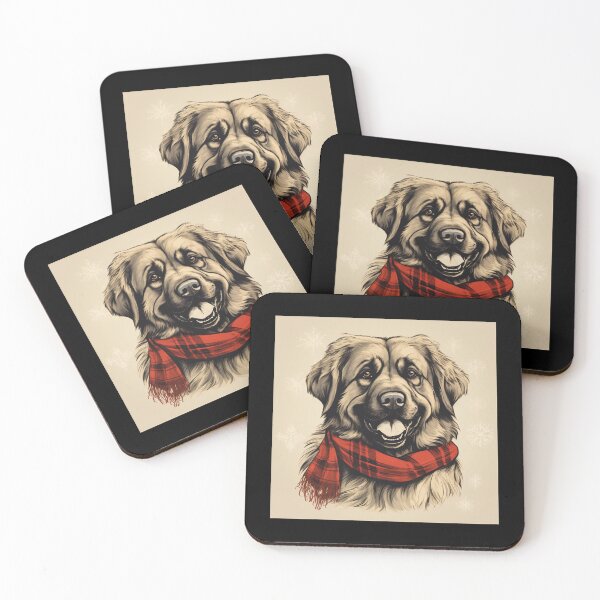 Item preview, Leonberger Christmas Plaid Watercolor designed and sold by rafaeltto.