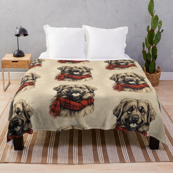Item preview, Leonberger Christmas Plaid Watercolor designed and sold by rafaeltto.