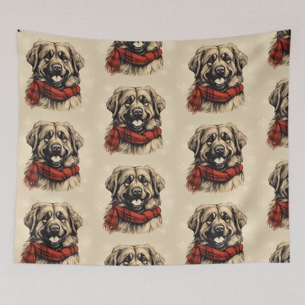 Item preview, Leonberger Christmas Plaid Watercolor designed and sold by rafaeltto.