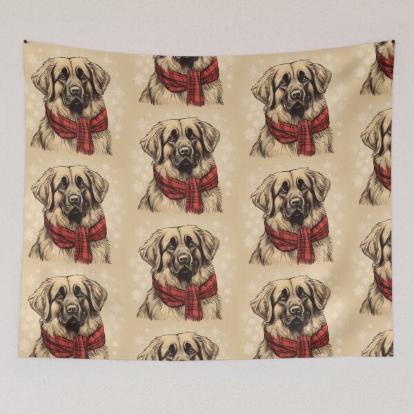 Item preview, Leonberger Christmas Plaid Watercolor designed and sold by rafaeltto.