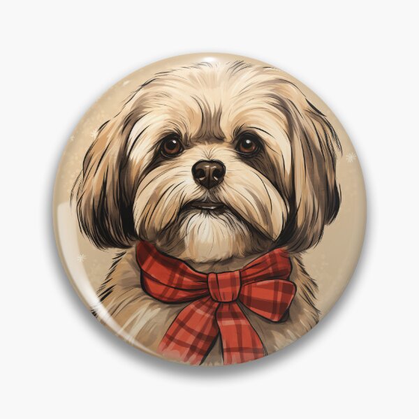 Item preview, Lhasa Apso Christmas Plaid Watercolor designed and sold by rafaeltto.