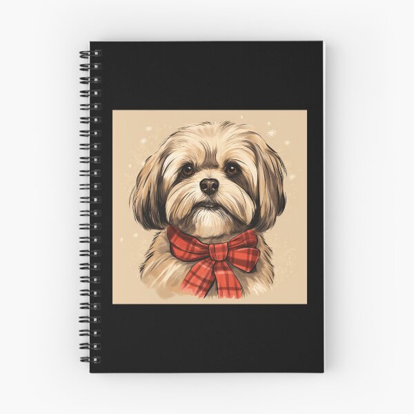 Item preview, Lhasa Apso Christmas Plaid Watercolor designed and sold by rafaeltto.