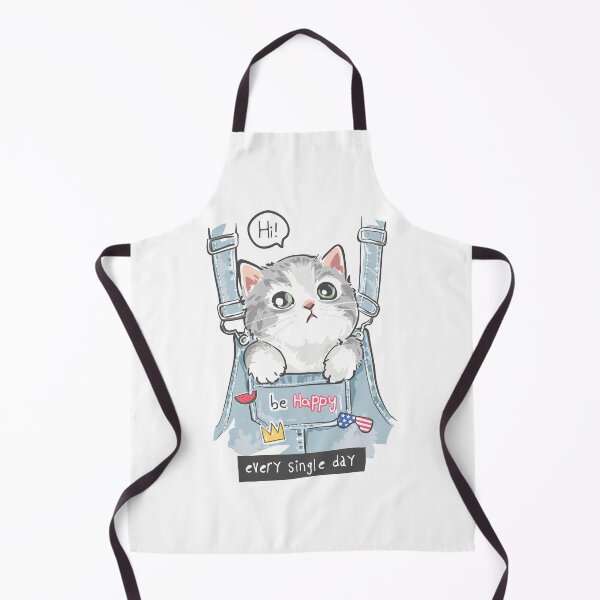 Item preview, kitten in dungarees jeans, cute cat in dungarees jeans, cat in jeans designed and sold by GreyStanzione1.