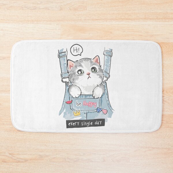 Item preview, kitten in dungarees jeans, cute cat in dungarees jeans, cat in jeans designed and sold by GreyStanzione1.