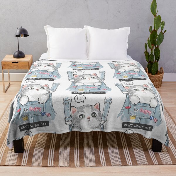 Item preview, kitten in dungarees jeans, cute cat in dungarees jeans, cat in jeans designed and sold by GreyStanzione1.