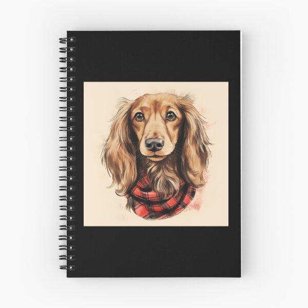 Item preview, Long Haired Dachshund Christmas Plaid Watercolor designed and sold by rafaeltto.