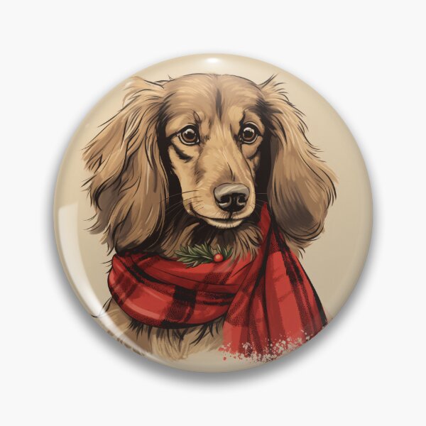 Item preview, Long Haired Dachshund Christmas Plaid Watercolor designed and sold by rafaeltto.
