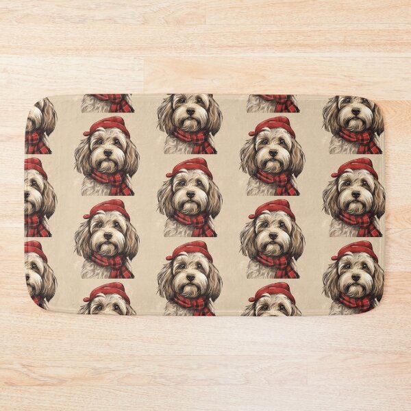 Item preview, Lowchen Christmas Plaid Watercolor designed and sold by rafaeltto.
