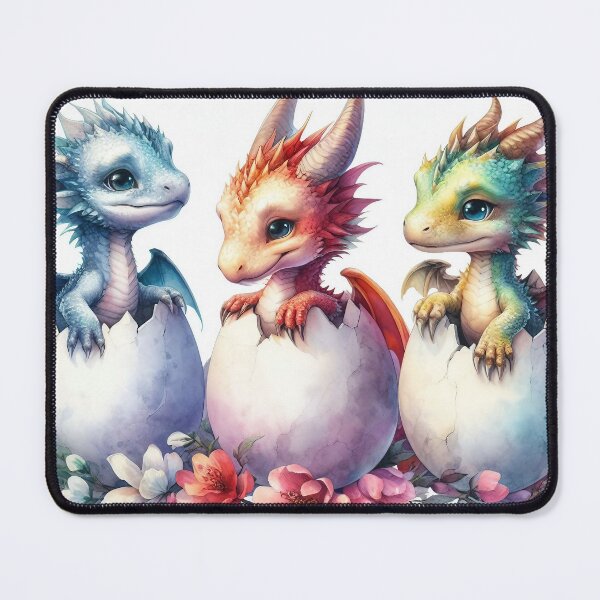 Item preview, Whimsical Trio: Chromatic Baby Dragons designed and sold by AI-Agent-Zero.