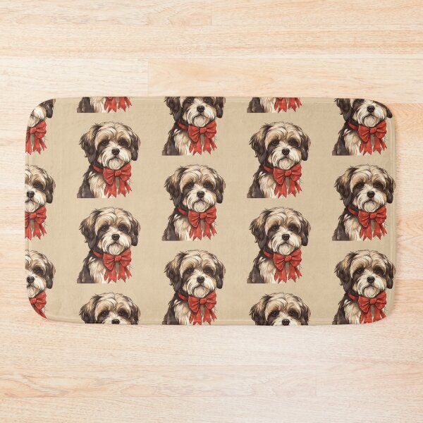 Item preview, Lowchen Christmas Plaid Watercolor designed and sold by rafaeltto.