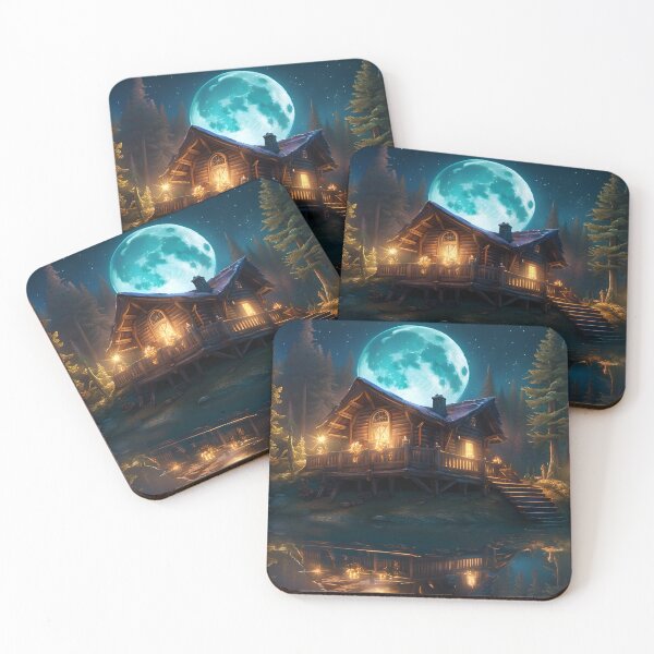 Item preview, Moon Lit Cabin on the Lake designed and sold by BansheeTales.