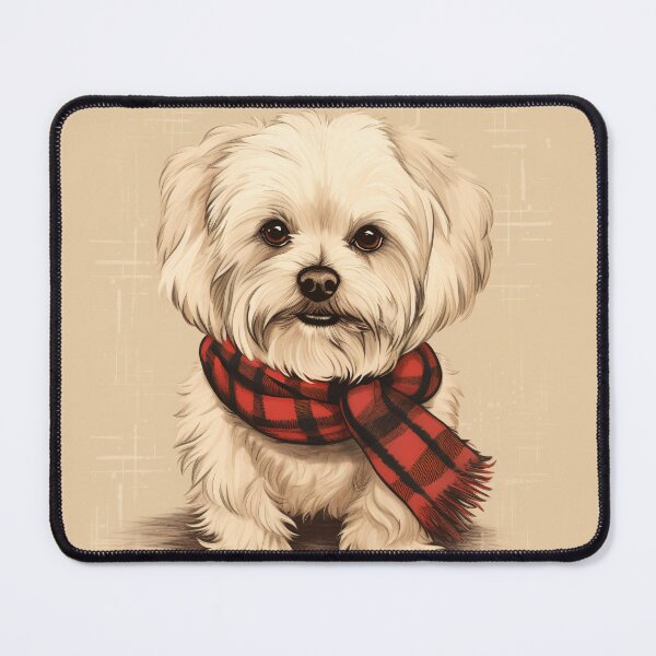 Artikelvorschau, Maltese Christmas Plaid Watercolor entworfen und verkauft von rafaeltto.