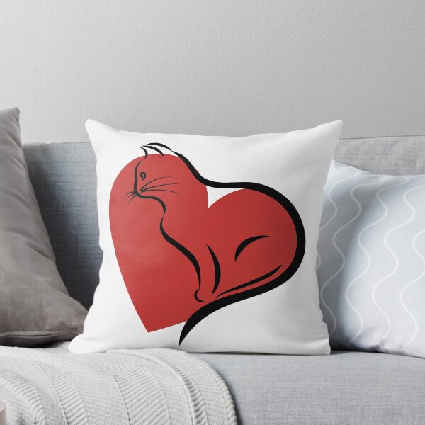 Item preview, Adorable Cat and Heart Silhouette designed and sold by SherylThomas223.