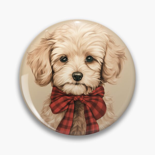 Item preview, Maltipoo Christmas Plaid Watercolor designed and sold by rafaeltto.