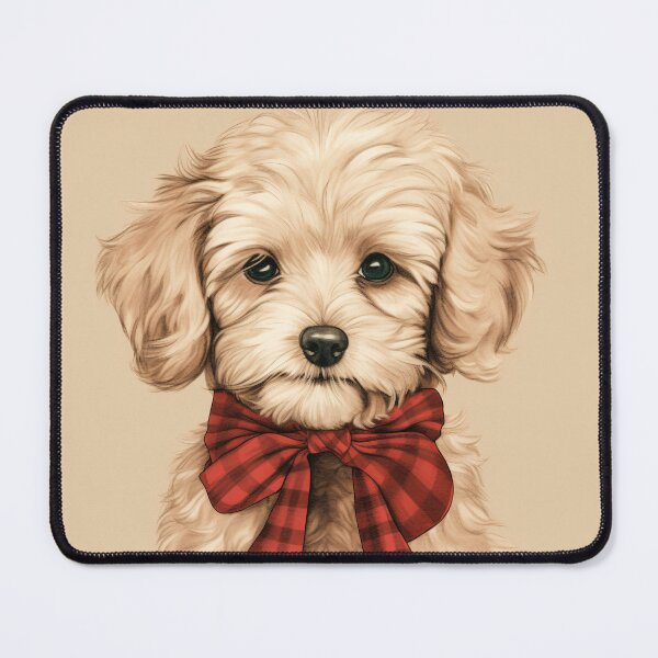Item preview, Maltipoo Christmas Plaid Watercolor designed and sold by rafaeltto.