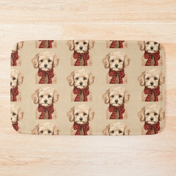 Item preview, Maltipoo Christmas Plaid Watercolor designed and sold by rafaeltto.
