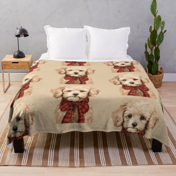 Item preview, Maltipoo Christmas Plaid Watercolor designed and sold by rafaeltto.