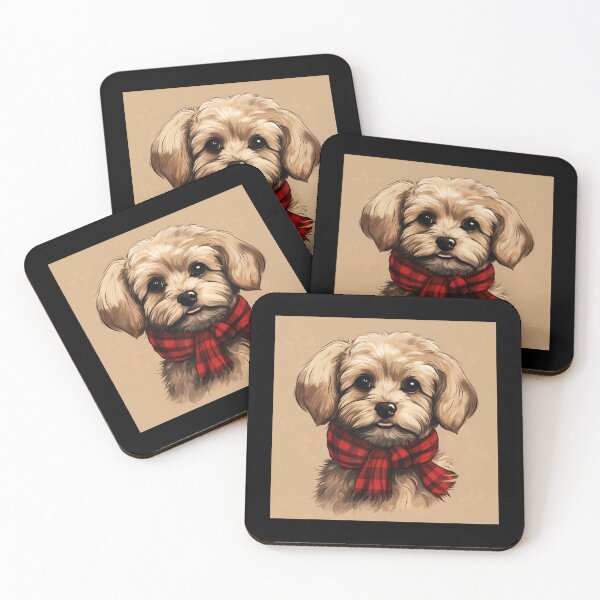 Item preview, Maltipoo Christmas Plaid Watercolor designed and sold by rafaeltto.