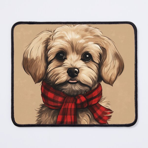 Item preview, Maltipoo Christmas Plaid Watercolor designed and sold by rafaeltto.