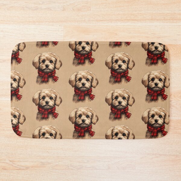 Item preview, Maltipoo Christmas Plaid Watercolor designed and sold by rafaeltto.