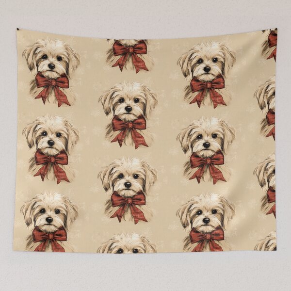 Item preview, Maltipoo Christmas Plaid Watercolor designed and sold by rafaeltto.