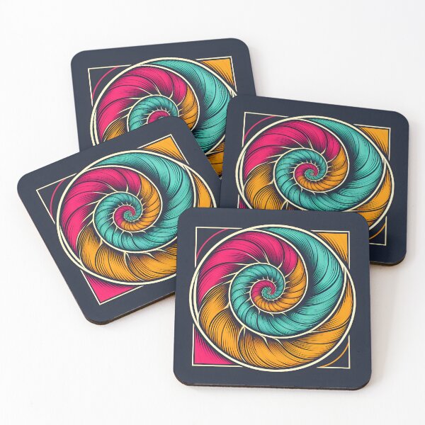 Item preview, Fibonacci Design with Pink, Blue, and Gold Color designed and sold by D-Dreamweaver.