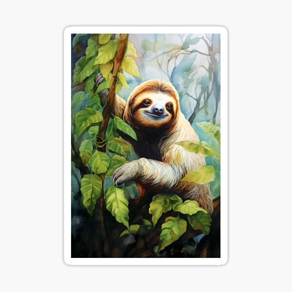 Sloths & Parrots Shape Stickers –