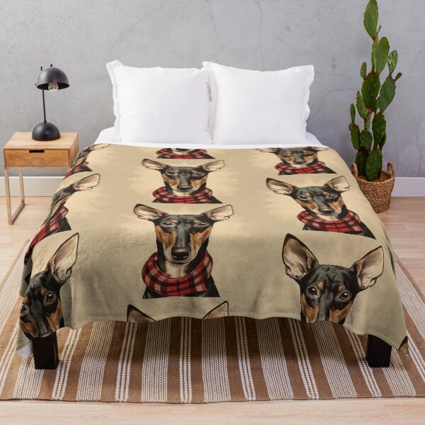 Item preview, Manchester Terrier Christmas Plaid Watercolor designed and sold by rafaeltto.