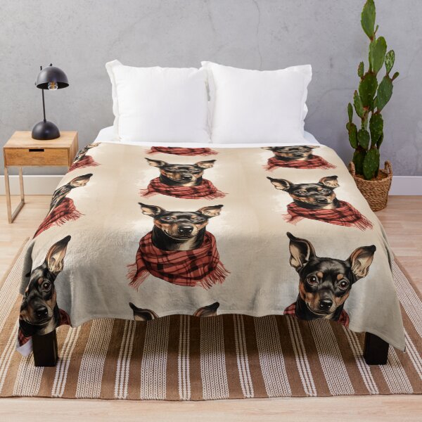 Item preview, Manchester Terrier Christmas Plaid Watercolor designed and sold by rafaeltto.