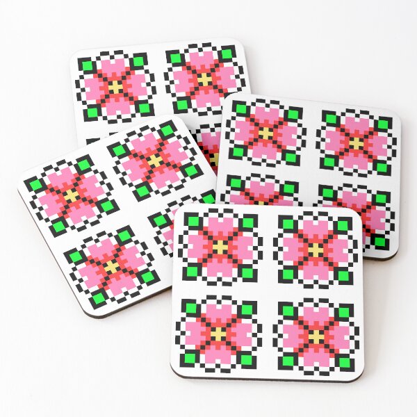 Item preview, Heart-shaped flowers pixel art designed and sold by Pixel-Delights.
