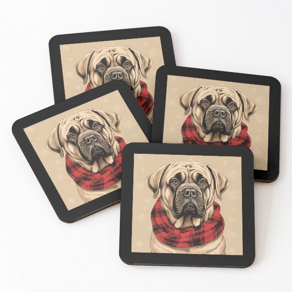 Item preview, Mastiff Christmas Plaid Watercolor designed and sold by rafaeltto.