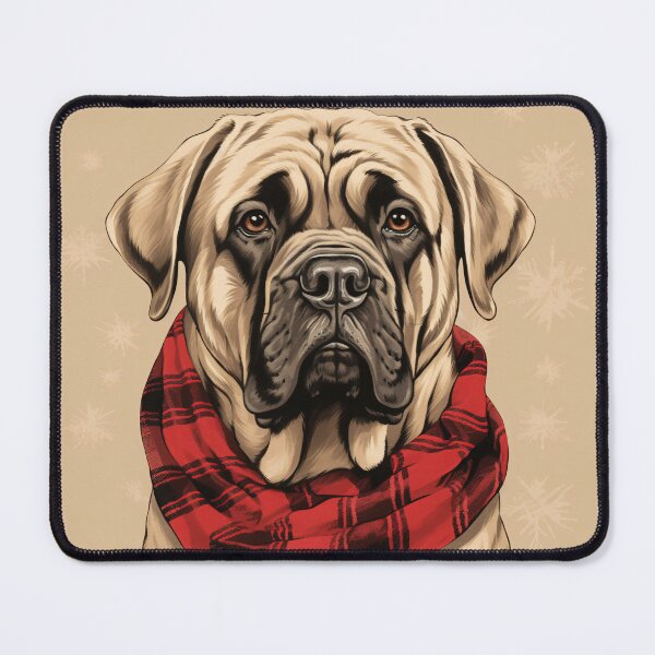 Item preview, Mastiff Christmas Plaid Watercolor designed and sold by rafaeltto.