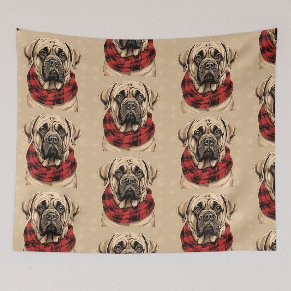 Item preview, Mastiff Christmas Plaid Watercolor designed and sold by rafaeltto.