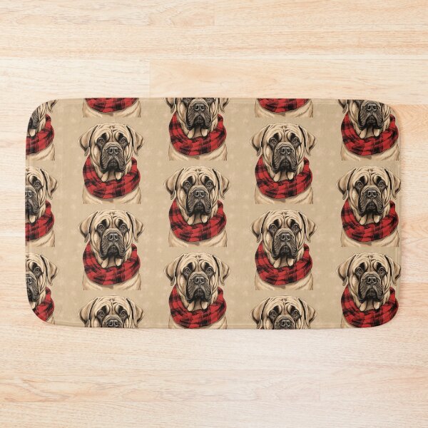 Item preview, Mastiff Christmas Plaid Watercolor designed and sold by rafaeltto.