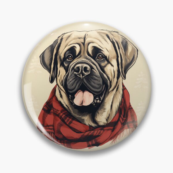 Item preview, Mastiff Christmas Plaid Watercolor designed and sold by rafaeltto.