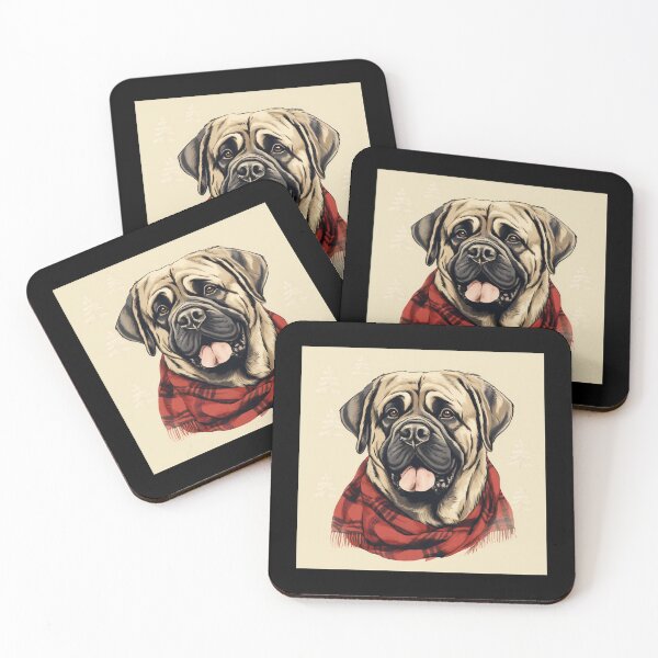 Item preview, Mastiff Christmas Plaid Watercolor designed and sold by rafaeltto.